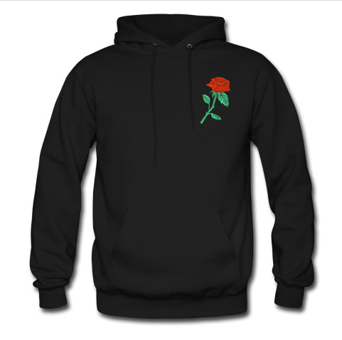 Rose embroidered hoodie | anncloset.com